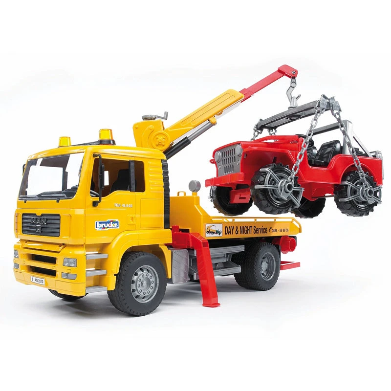 Bruder 02750 MAN TGA Breakdown Truck W/ Cross Country Vehicle 3 Bruder 02750 MAN TGA Breakdown Truck W/ Cross Country Vehicle