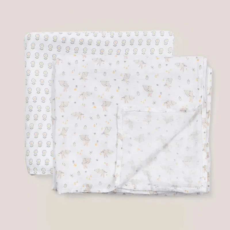 Jujube 2-Pack Square Swaddle Blanket Set - Bunny Hollow 6 Jujube 2-Pack Square Swaddle Blanket Set - Bunny Hollow - Image 4