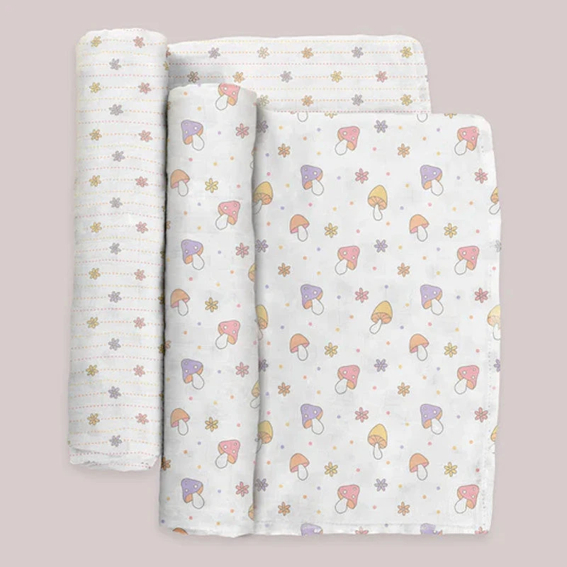 Jujube 2-Pack Square Swaddle Blanket Set - Mushy Love 6 Jujube 2-Pack Square Swaddle Blanket Set - Mushy Love - Image 4