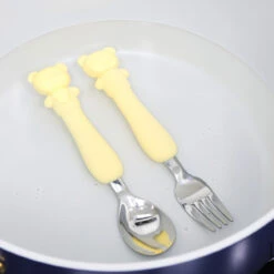 Soft Silicone Handle Stainless Steel Spoon & Fork Set (3+ Years Old) 20 Soft Silicone Handle Stainless Steel Spoon & Fork Set (3+ Years Old) -Baby Products Store 20231113170018