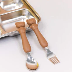 Soft Silicone Handle Stainless Steel Spoon & Fork Set (3+ Years Old) 21 Soft Silicone Handle Stainless Steel Spoon & Fork Set (3+ Years Old) -Baby Products Store 20231113170031