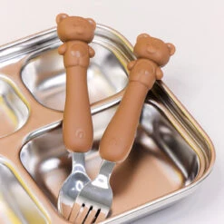 Soft Silicone Handle Stainless Steel Spoon & Fork Set (3+ Years Old) 22 Soft Silicone Handle Stainless Steel Spoon & Fork Set (3+ Years Old) -Baby Products Store 20231113170034