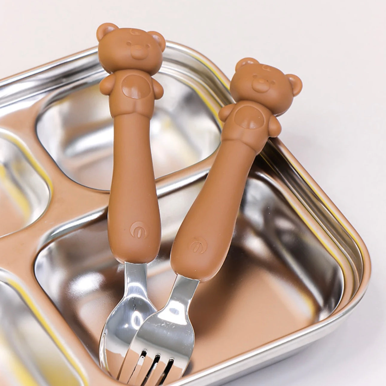 Soft Silicone Handle Stainless Steel Spoon & Fork Set (3+ Years Old) 10 Soft Silicone Handle Stainless Steel Spoon & Fork Set (3+ Years Old) - Image 8