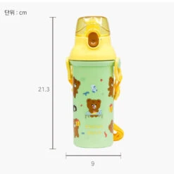 One-Touch Shoulder Strap Water Bottle -Brown Bear -Baby Products Store 20231120123859