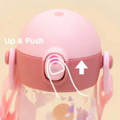 One Touch Shoulder Strap Tritan Water Bottle 470ml - Snow Rabbit -Baby Products Store 20231120141728