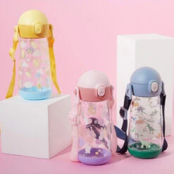 One Touch Shoulder Strap Tritan Water Bottle 470ml - Snow Rabbit -Baby Products Store 20231120141733