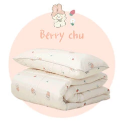 Bebenuvo Modal Cotton Baby All-Season Bedding 3pc Set (Blanket + Pillow + Pad)-Berry Chu -Baby Products Store All SeasonBeddingSet Blanket Pillow Pad BerryChu 01