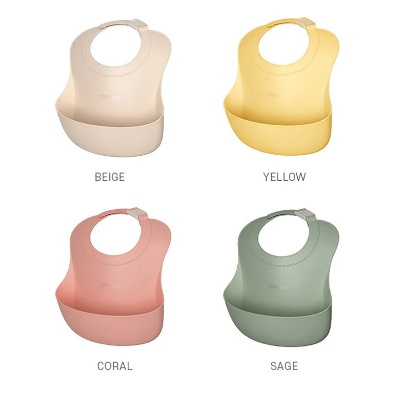 Moyuum One Touch Buckle Silicone Baby Bib 4 Moyuum One Touch Buckle Silicone Baby Bib - Image 2