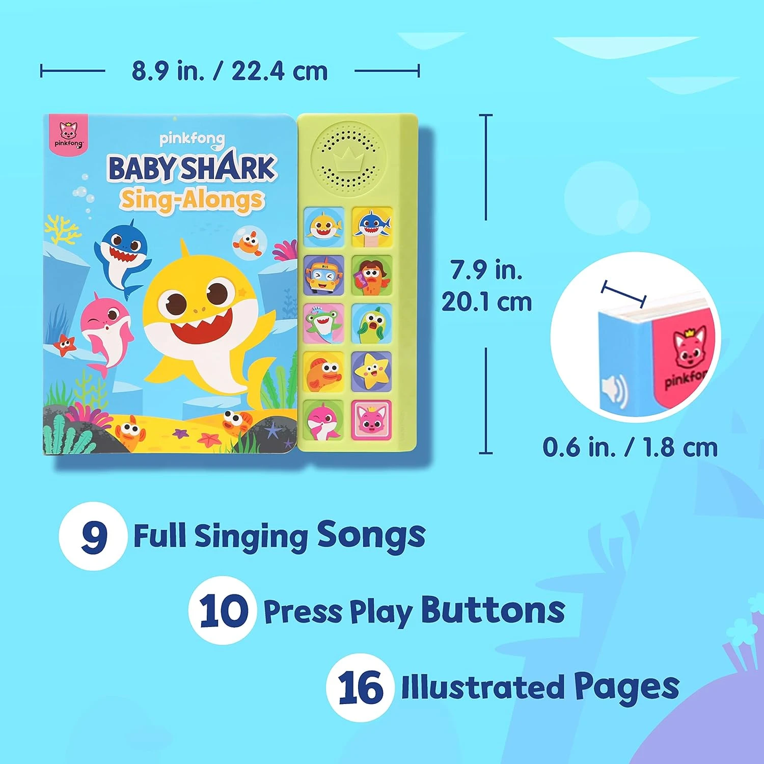 Pinkfong Baby Shark Sing-Alongs 10 Button Sound Book 4 Pinkfong Baby Shark Sing-Alongs 10 Button Sound Book - Image 2