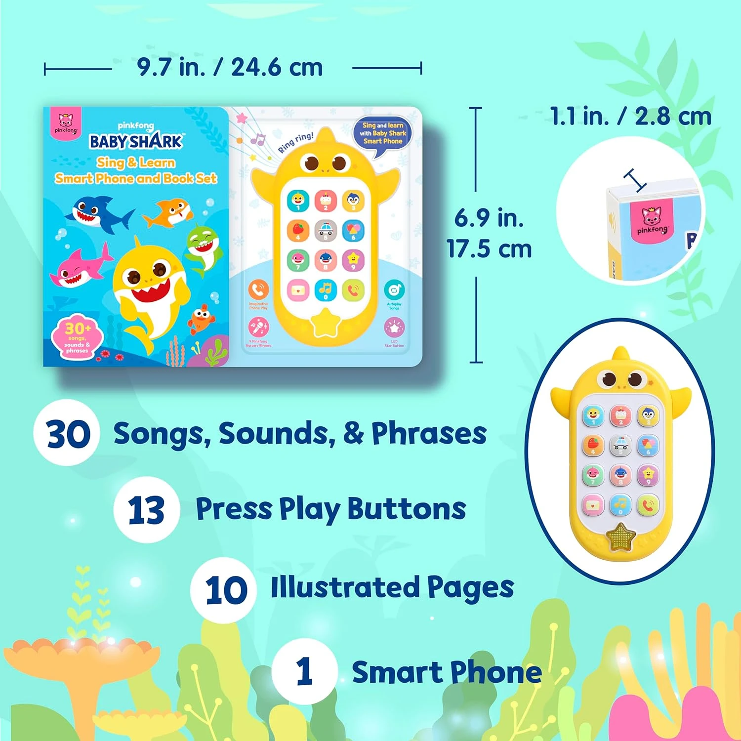 Pinkfong Baby Shark Sing & Learn Smart Phone And Book Set 4 Pinkfong Baby Shark Sing & Learn Smart Phone And Book Set - Image 2
