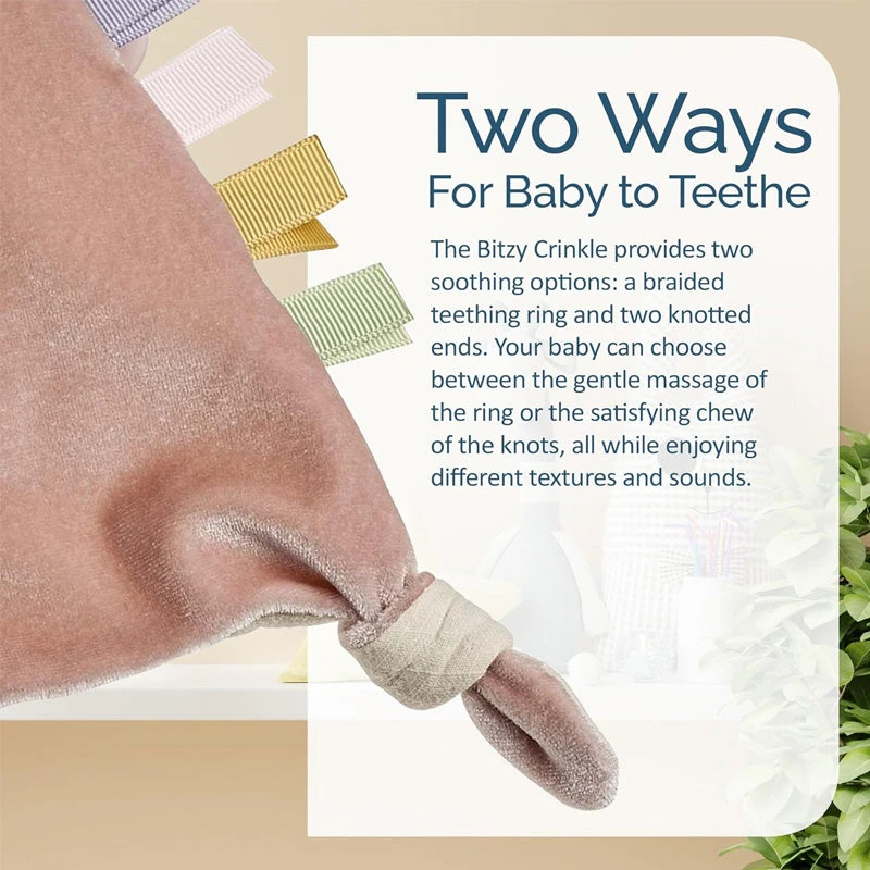 Itzy Ritzy Bitzy Crinkle™ Sensory Crinkle Toy With Teether - Bunny 6 Itzy Ritzy Bitzy Crinkle™ Sensory Crinkle Toy With Teether - Bunny - Image 4