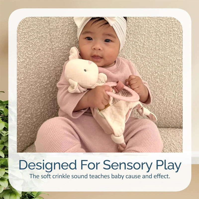 Itzy Ritzy Bitzy Crinkle™ Sensory Crinkle Toy With Teether - Bunny 7 Itzy Ritzy Bitzy Crinkle™ Sensory Crinkle Toy With Teether - Bunny - Image 5