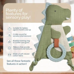 Itzy Ritzy Bitzy Crinkle™ Sensory Crinkle Toy With Teether - Dino -Baby Products Store BitzyCrinkle SensoryCrinkleToywithTeether Dino 03