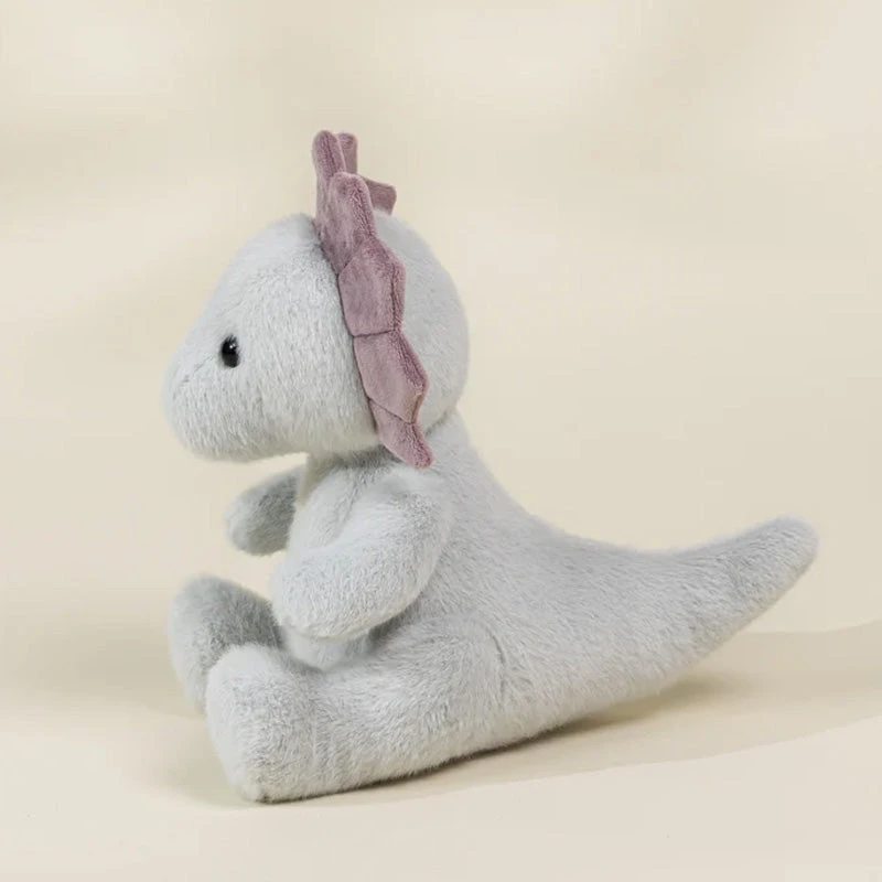 Coco Village Dino Plush Toy Grey Triceratop 6 Coco Village Dino Plush Toy Grey Triceratop - Image 4