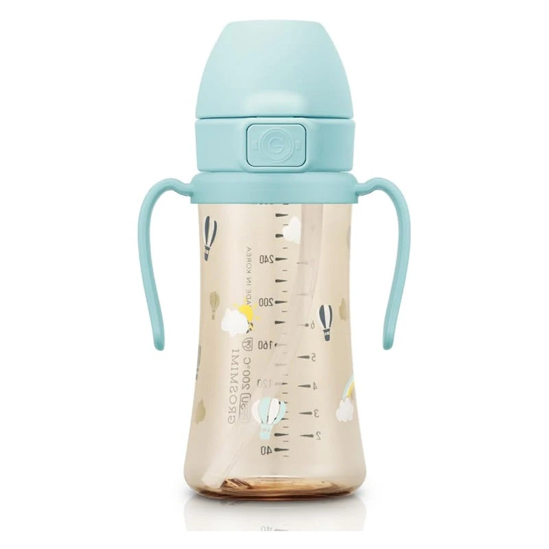 Grosmimi Flip Top Spill Proof Sippy Cup 10 Oz, Stage 2 Straw For Toddlers - Air Balloon 3 Grosmimi Flip Top Spill Proof Sippy Cup 10 Oz, Stage 2 Straw For Toddlers - Air Balloon