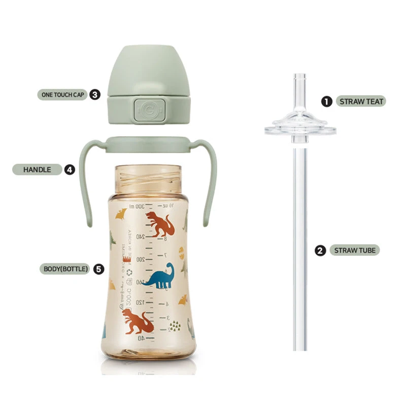 Grosmimi Flip Top Spill Proof Sippy Cup 10 Oz, Stage 2 Straw For Toddlers - Air Balloon 7 Grosmimi Flip Top Spill Proof Sippy Cup 10 Oz, Stage 2 Straw For Toddlers - Air Balloon - Image 5