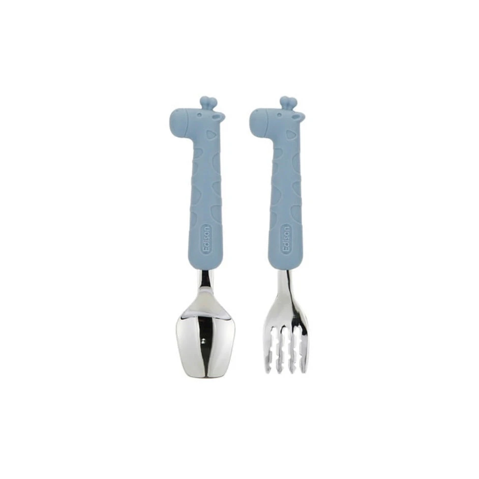 Silicone Handle Stainless Steel Spoon Fork Set With Case -Animals (2+ Years Old) 12 Silicone Handle Stainless Steel Spoon Fork Set With Case -Animals (2+ Years Old) - Image 10