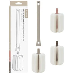 Mother-K Interchangeable Sponge Bottle Brush Set (1 Brush+2 Heads)