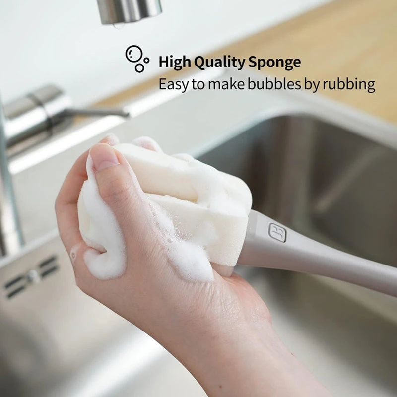 Mother-K Interchangeable Sponge Bottle Brush Set (1 Brush+2 Heads) 5 Mother-K Interchangeable Sponge Bottle Brush Set (1 Brush+2 Heads) - Image 3