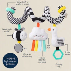 Itzy Ritzy Bitzy Bespok Itzy Bitzy Spiral Car Seat Activity Toy - High Contrast -Baby Products Store ItzyBitzySpiralCarSeatActivityToy HighContrast 06