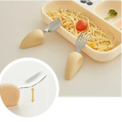 Moyuum Silicone Self-Feeding Heart Spoon & Fork Set -Baby Products Store MoyuumSiliconeHeartSpoonForkSet 07