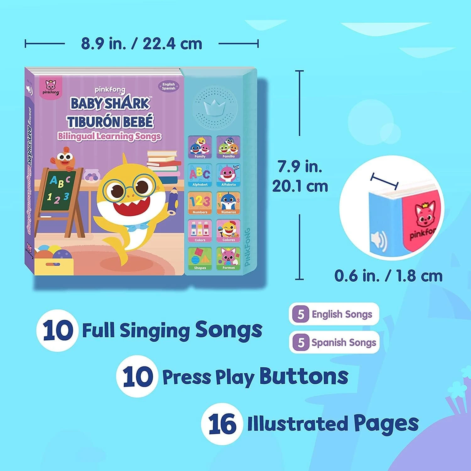 Pinkfong Baby Shark English Spanish Bilingual Learning Songs Sound Book 4 Pinkfong Baby Shark English Spanish Bilingual Learning Songs Sound Book - Image 2
