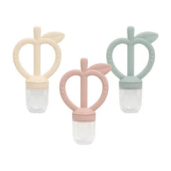 Moyuum Platinum Silicone Apple Baby Teether & Fruit Feeder -Baby Products Store PlatinumSiliconeAppleBabyTeether FruitNetSet 04