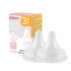 Pigeon Silicone Nipple (M), 3+ Months, 2 Pack -Baby Products Store SiliconeNipple M 3 Months 02