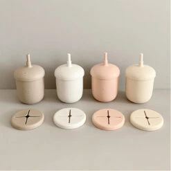 UBMOM Silicone Training Straw Cup With Snack Cup Lid 220ml -Baby Products Store SiliconeTrainingStrawCupWithSnackCupLid 02