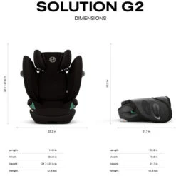 Cybex Solution G2 Folding Travel High-Back Booster Seat -Baby Products Store SolutionG2 MoonBlack 04