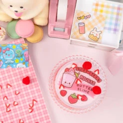 Kawaii Slime Strawberry Mousse Fluffy Butter Slime -Baby Products Store StrawberryMousseFluffyButterSlime 06