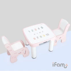 IFam Children Cute Cartoon Learning Tables And Chairs Set 19 IFam Children Cute Cartoon Learning Tables And Chairs Set -Baby Products Store Table and chair Pink