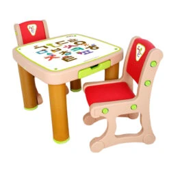 IFam Children Cute Cartoon Learning Tables And Chairs Set 16 IFam Children Cute Cartoon Learning Tables And Chairs Set -Baby Products Store chocolate 1