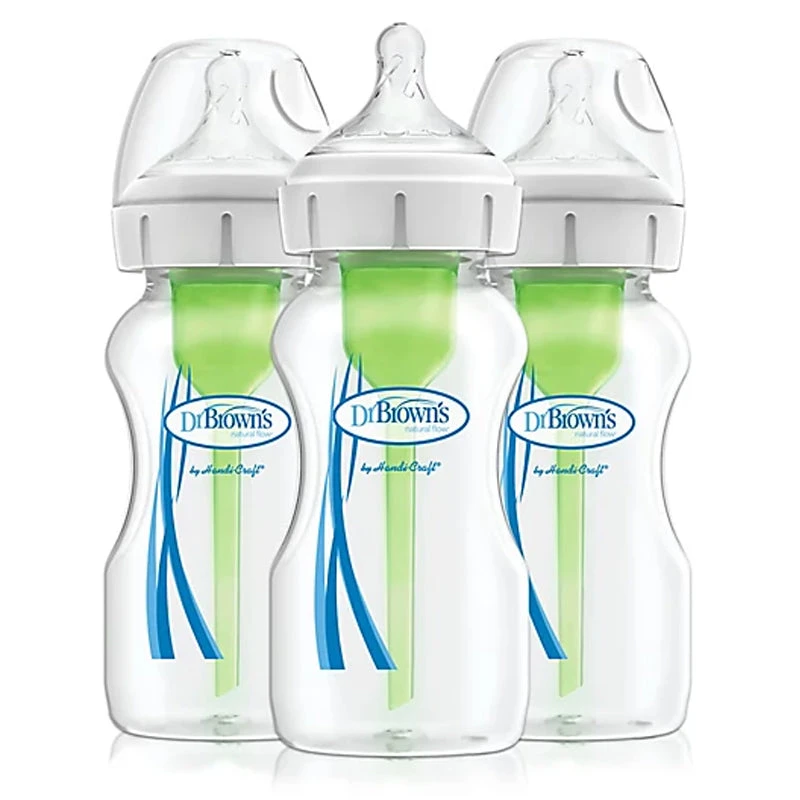 Dr. Brown's Options+ Wide-Neck Anti-Colic Baby Bottle 9oz-3pack 3 Dr. Brown's Options+ Wide-Neck Anti-Colic Baby Bottle 9oz-3pack