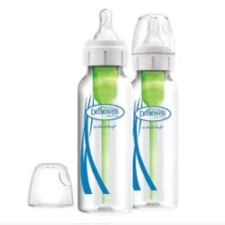 Dr. Brown's Options+ Narrow Neck Glass Baby Bottles 8 Oz 2-Pack