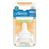 Dr. Brown's Options+ Natural Flow Wide-Neck Bottle Nipples Level 4 (9M+ Fast Flow) 2 Pack